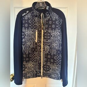 NWT RLX Ralph Lauren Women’s Medium Navy Bandana Pattern Lightweight Golf Jacket